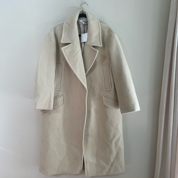 Zara woman’s vanilla oversized with pockets coat jacket - Picture 9 of 16